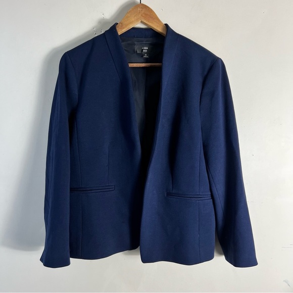J Crew 360 Women’s Blue Going Out Blazer Size 16 Open Front in stretch twill - Picture 5 of 14
